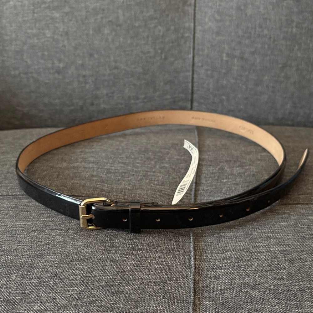 Ann Taylor Black Belt with Gold Buckle